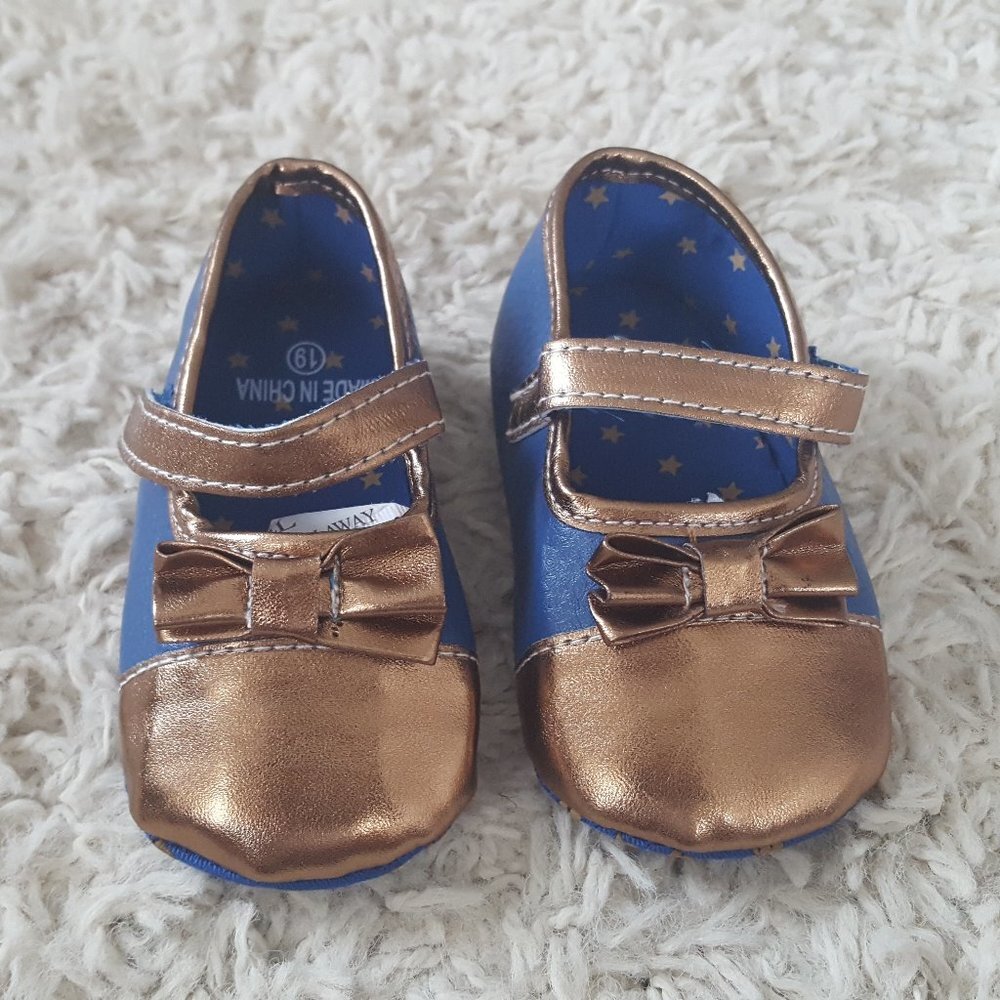 Baby Girl Denim and Copper Mary Jane 6-12M NWT